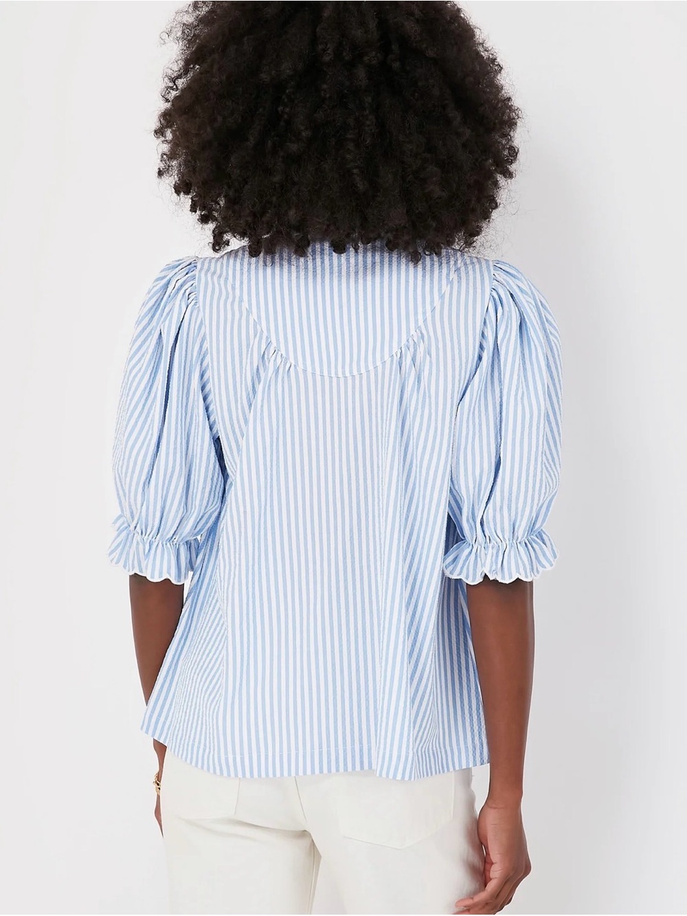 POMANDER PLACE Blue Stripe Selena Blouse - Picture 2 of 3